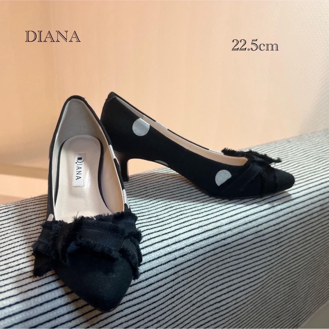 DIANA - 新品 ダイアナ リボン 水玉 キャンバス地 22.5cmの通販 by
