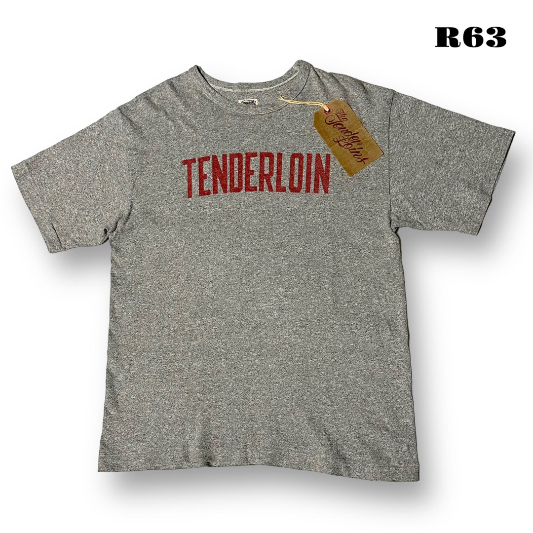 グレーロゴ人気品！ TENDERLOIN TEE 半袖Tシャツ グレー レッド 炭 赤 S