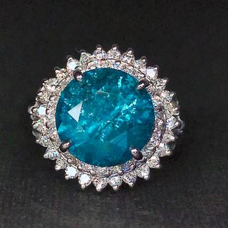 Pt900 ブルー ダイヤモンド 1.03ct プラチナ ダイヤ リング 指輪