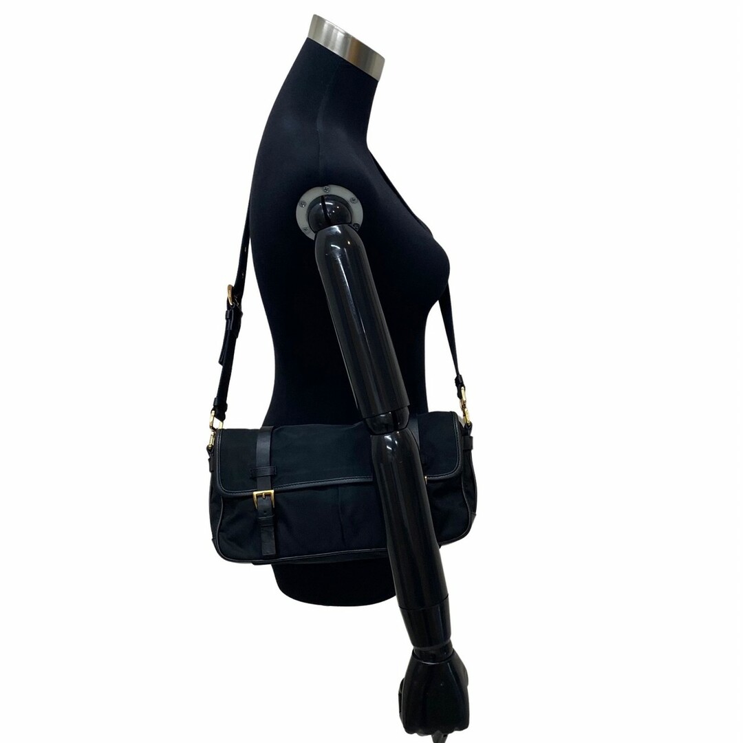 極 美品 希少品 袋付き PRADA プラダ 三角ロゴ 金具 ナイロン レザー