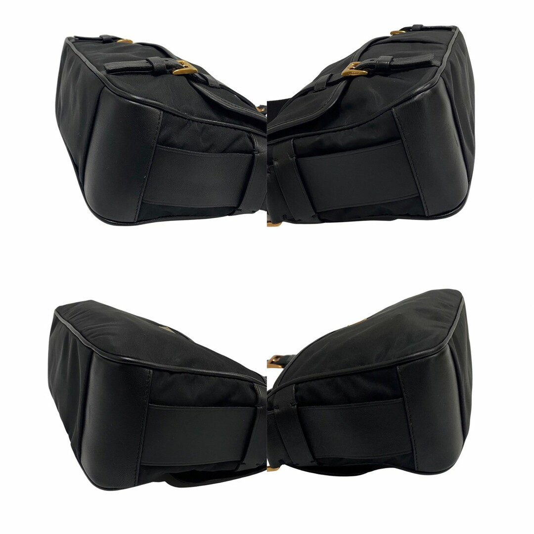 極 美品 希少品 袋付き PRADA プラダ 三角ロゴ 金具 ナイロン レザー