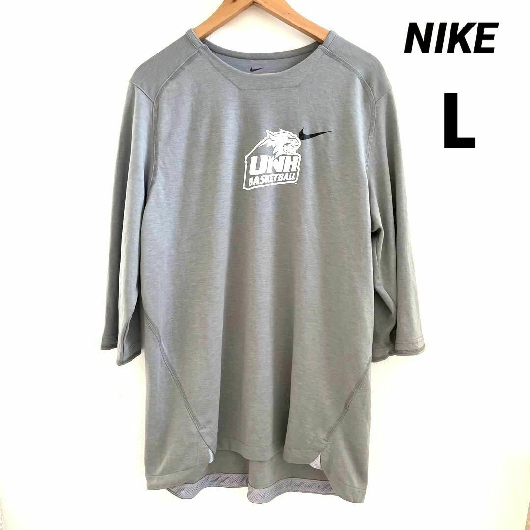 NIKE(ナイキ)のレア　NIKE ニューハンプシャー大学 Tシャツ 七分袖 古着 L メンズのトップス(Tシャツ/カットソー(半袖/袖なし))の商品写真