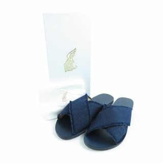 未使用 ANCIENT GREEK SANDALS エンシェントグリークサンダル THAIS サンダル 1点 38(24cm） ダークデニム フラット レディース AC1435C (サンダル)