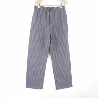 スノーピーク(Snow Peak)の美品 Snow Peak スノーピーク PA-21SU202 C/L Dobby Stripe Pants ストライプパンツ 1点 ネイビー S 麻、綿 ドビー織 コットンリネン ボトムス アウトドア AU1913A69 (その他)