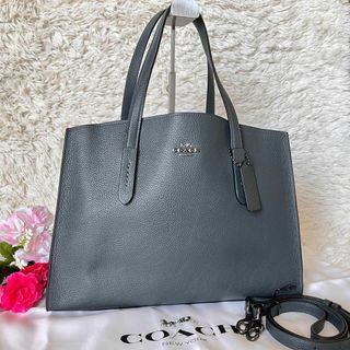 COACH - 未使用級 コーチ トートバッグ ダークグリーン A4 大容量 自立