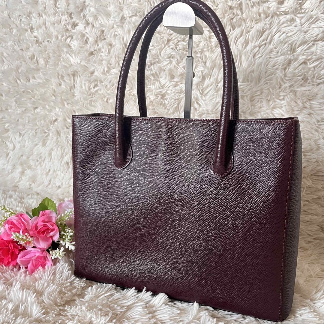 美品】CELINE セリーヌ トートバッグ レザー ボルドー ワインレッド-