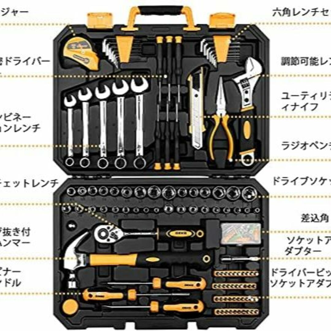 DEKO 158点 ホームツールセット 工具セット 家庭用 日曜大工 DIYセッの通販 by かめやです｜ラクマ