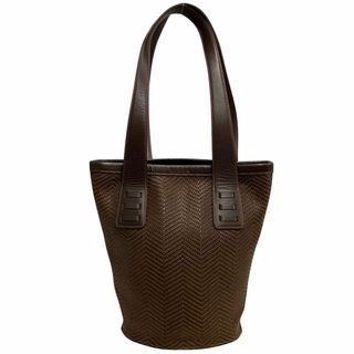 【LOEWE】ロエベ トート 編み込み キャンバス 茶 レディース トートバッグ