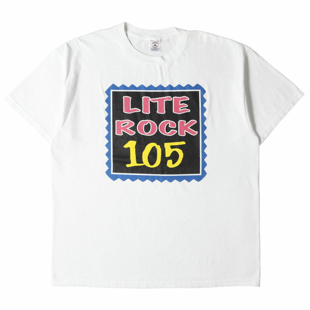 メンズ90s LITE ROCK 105 プリント クルーネック 半袖 Tシャツ 90年代 USA製 DELTA デルタ ホワイト 白 XL 90s - 00s ヴィンテージ Vintage / Used アメカジ トップス カットソー 【メンズ】