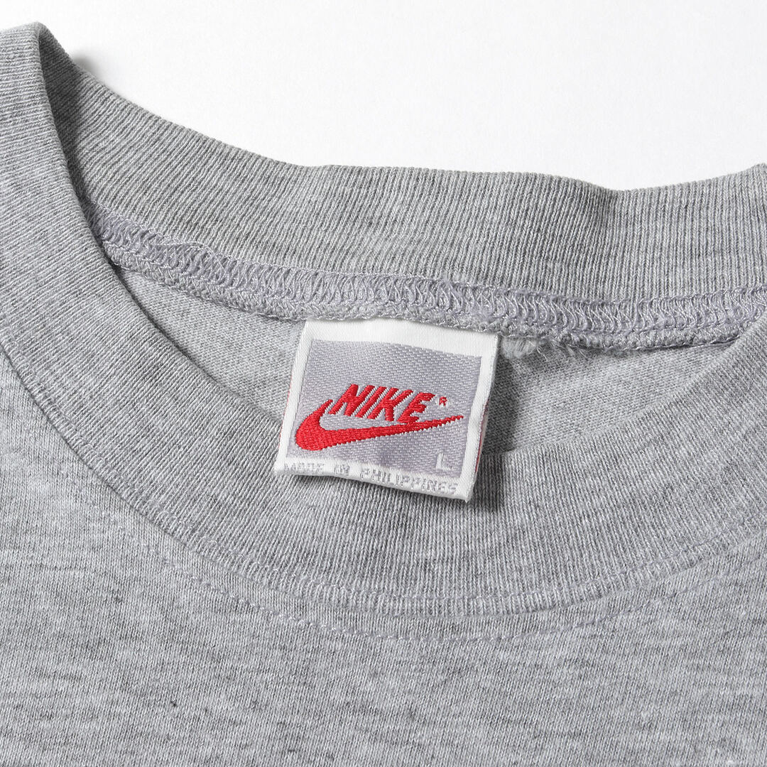 NIKE vintage ナイキ ヴィンテージ Tシャツ サイズ:L 90s WAKE UP ロゴ クルーネック 半袖 Tシャツ 90年代 グレータグ グレー トップス カットソー アメカジ スポーツ  【メンズ】