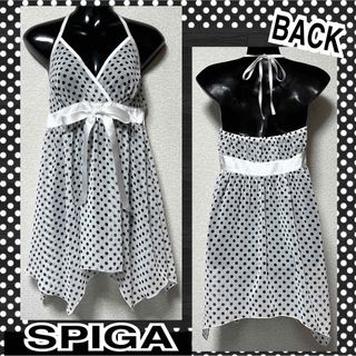 スピーガ(SPIGA)の【新品/SPIGA】胸元カシュクールドット柄シアー素材ホルターキャミ(キャミソール)