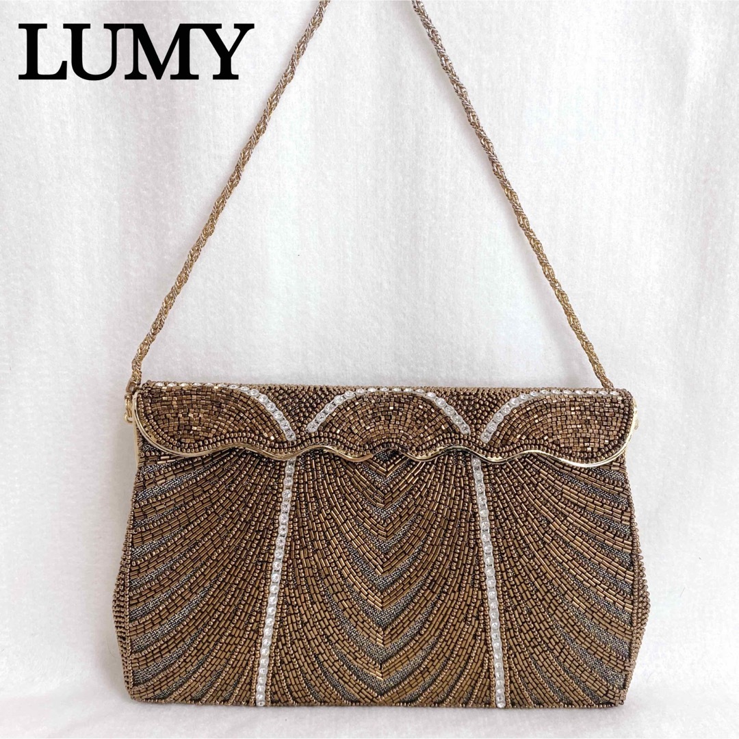 皇室御用達】LUMY はしもと ビーズバッグ ハンドバッグ パーティーの