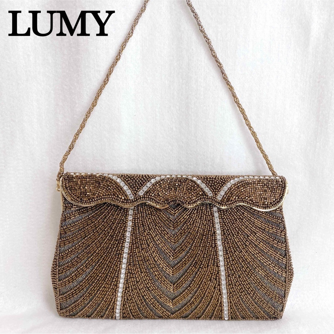 皇室御用達】LUMY はしもと ビーズバッグ ハンドバッグ パーティー-