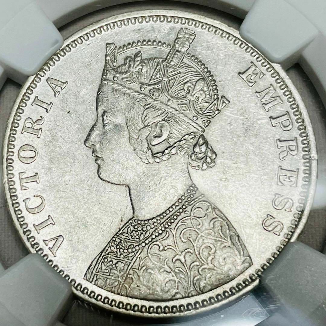 1901 英領インド 1ルピー銀貨 ゴシッククラウン ヴィクトリア AU58-