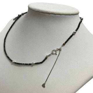 計21ct!K18WG ブラックダイヤモンドクロス&チェーンネックレス 18金