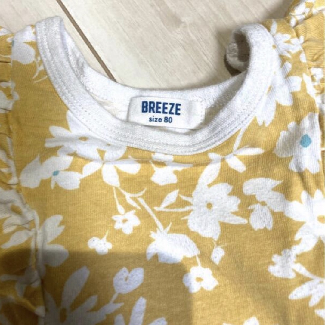 BREEZE(ブリーズ)の黄色の花柄ワンピース キッズ/ベビー/マタニティのベビー服(~85cm)(ワンピース)の商品写真