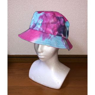 カンゴール(KANGOL)のM 美品 KANGOL メトロハット バケットハット タイダイ柄 ピンク 青(ハット)