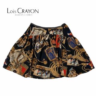 ロイスクレヨン(Lois CRAYON)のLois CRAYON ロイスクレヨン　スカート　フレア　シフォン　柄　M(ひざ丈スカート)