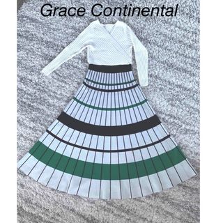 グレースコンチネンタル(GRACE CONTINENTAL)の美品 グレースコンチネンタル カシュクール マルチニットワンピース 36 S〜M(ロングワンピース/マキシワンピース)