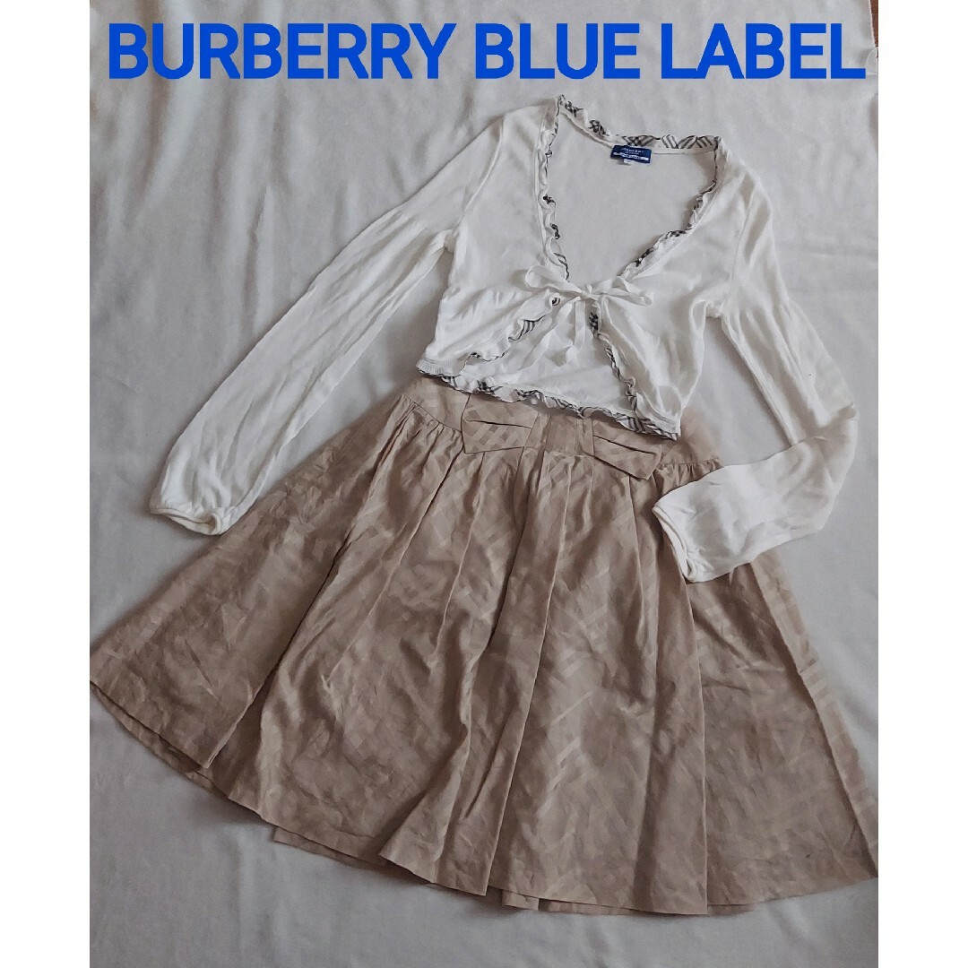 BURBERRY BLUE LABEL(バーバリーブルーレーベル)の美品☆バーバリーブルーレーベル ノバチェックボレロ&スカートセット 38 M レディースのトップス(カーディガン)の商品写真