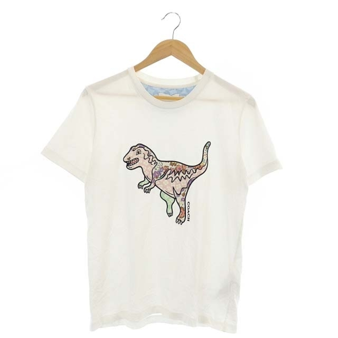 コーチ 恐竜 パッチワーク Tシャツ カットソー 半袖 刺繍 S 白 ホワイト