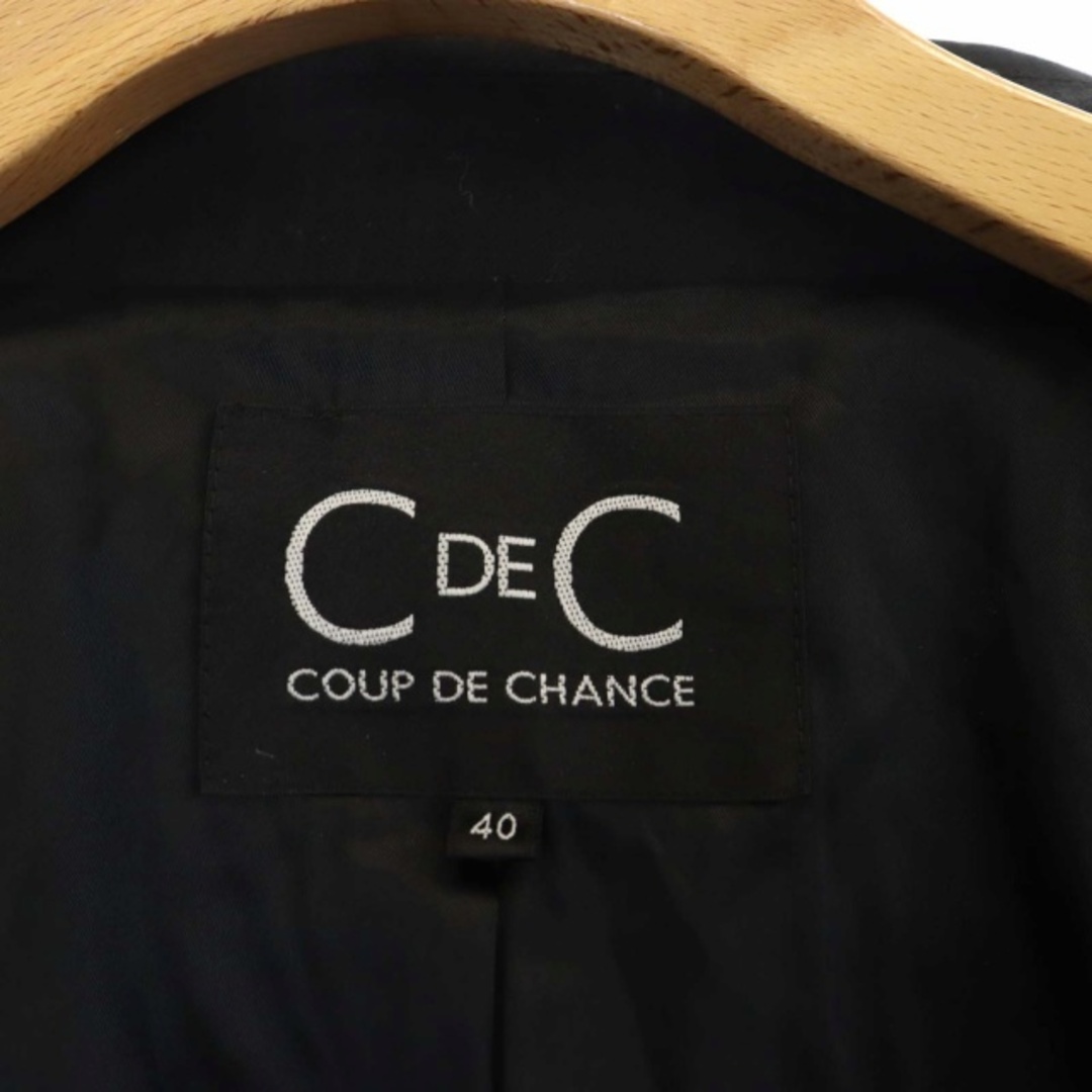 COUP DE CHANCE(クードシャンス)のクードシャンス テーラードジャケット ストライプ 背抜き 1B 40 黒 レディースのジャケット/アウター(その他)の商品写真