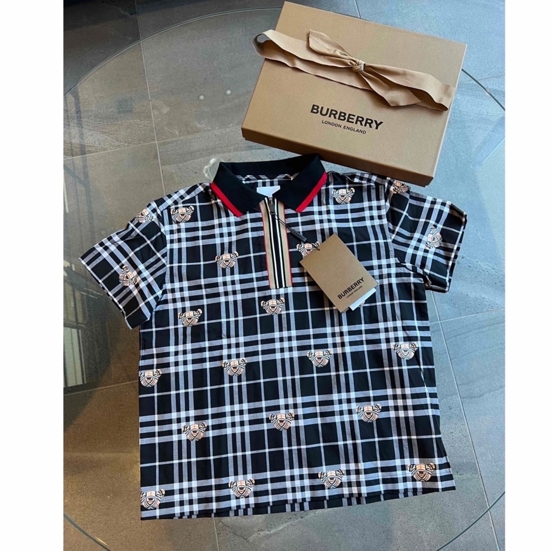 BURBERRY(バーバリー)のBURBERRY KIDS バーバリー ベア チェック ポロシャツ 未使用 キッズ/ベビー/マタニティのキッズ服男の子用(90cm~)(Tシャツ/カットソー)の商品写真