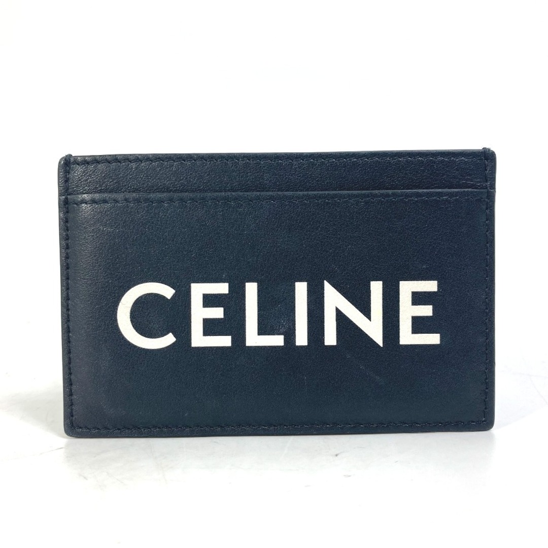セリーヌ CELINE ロゴ カードホルダー パスケース 名刺入れ カードケース レザー ブラック