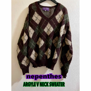 ネペンテス(NEPENTHES)の(日本製)nepenthes アーガイル Vネック セーター(ニット/セーター)
