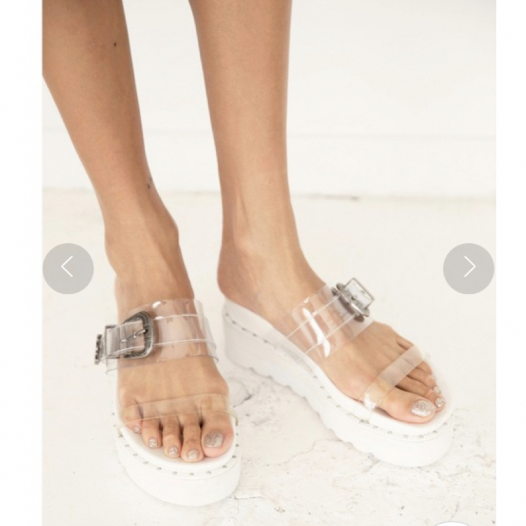 ALEXIA STAM(アリシアスタン)のClear Belt Platform Sandals White レディースの靴/シューズ(サンダル)の商品写真