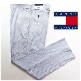 トミーヒルフィガー(TOMMY HILFIGER)の《トミーヒルフィガー》新品 ストレッチ 凹凸シアサッカーパンツ 36W(W92)(スラックス)