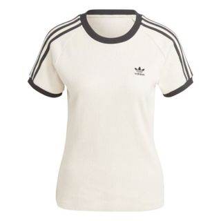 adidasクラシックワッフルスリーストライプススリム半袖Tシャツ