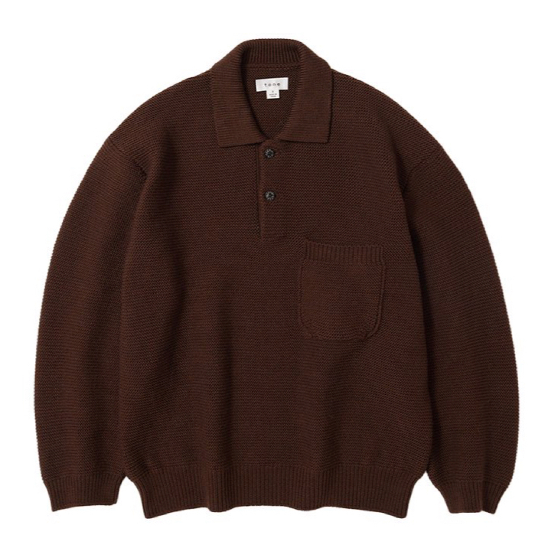 【tone】WOOL LOW GAUGE KNIT POLO