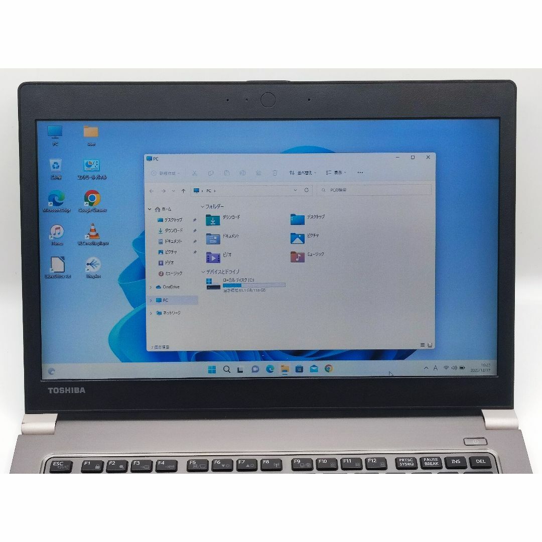ノートPC/Core i5/Windows11/SSD/東芝 R63/P 393iTunesほか無線LAN動作