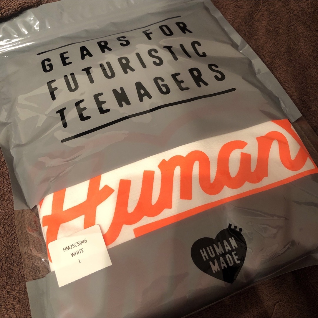 HUMAN MADE(ヒューマンメイド)のHUMANMADE ヒューマンメイド ロンT ホワイト L メンズのトップス(Tシャツ/カットソー(七分/長袖))の商品写真