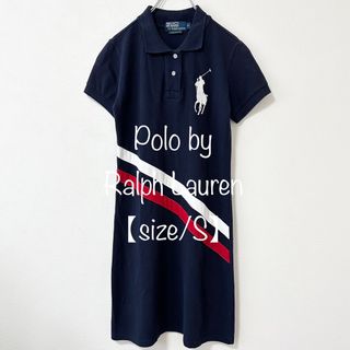 ポロラルフローレン(POLO RALPH LAUREN)のポロ ラルフローレン★ワンピースポロシャツ★USA製★ネイビー/紺白赤★S(ポロシャツ)