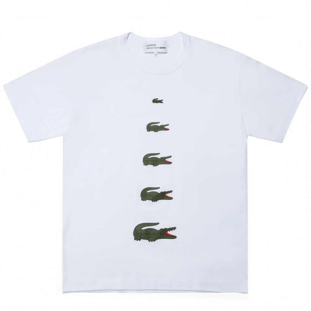 【白XL】 コムデギャルソンシャツ LACOSTE ラコステ 5連ワニ Tシャツ