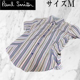 ポールスミス(Paul Smith)の【良品】Paul Smith BLACK マルチストライプ　花柄シャツ　サイズM(シャツ/ブラウス(半袖/袖なし))