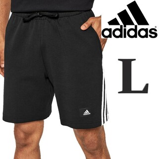 アディダス(adidas)の黒 L アディダス ハーフパンツ ショートパンツ メンズ ジャージスウェット(ショートパンツ)