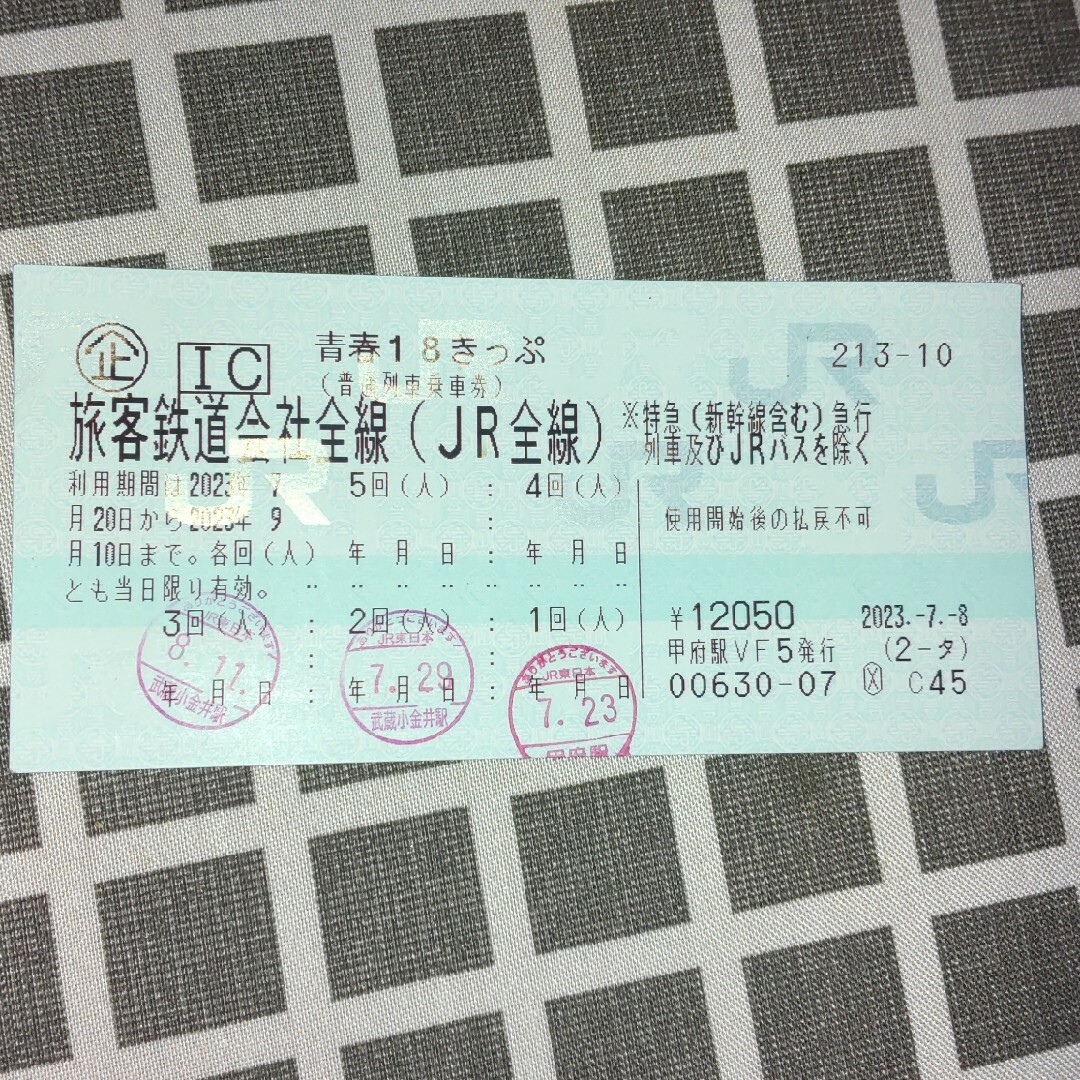 青春18きっぷ 2回分 購入日の翌日までに発送 - 鉄道乗車券