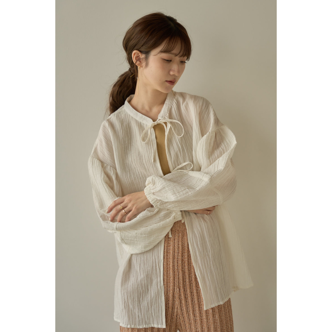 Eaphi  front ribbon bleats blouse