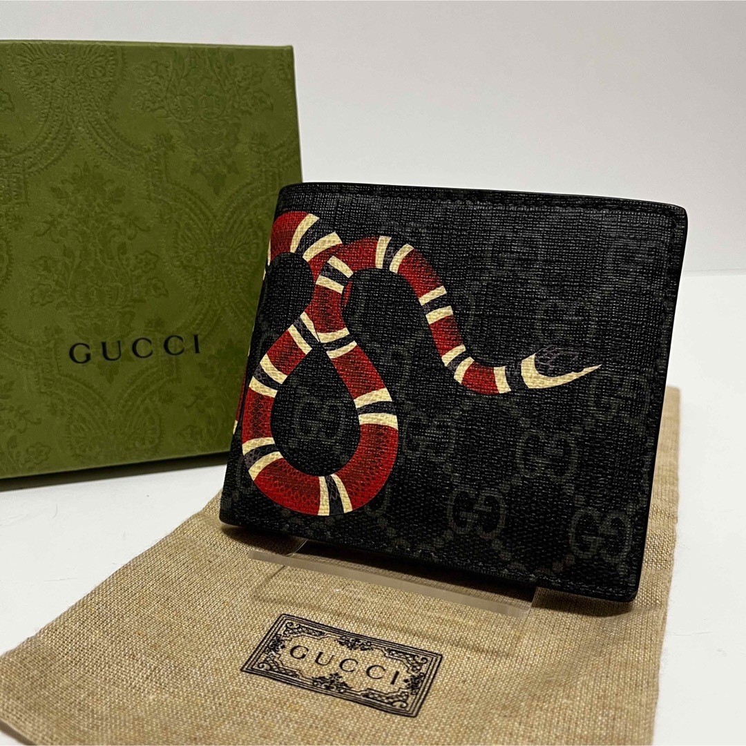 Gucci - 極美品✨グッチ 折り財布 GGスプリーム PVC キングスネーク