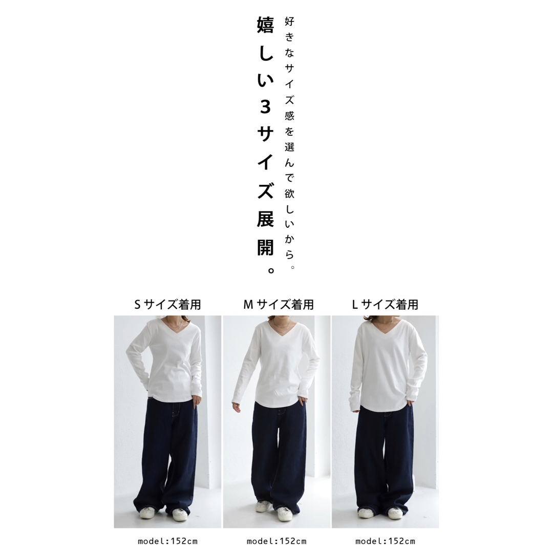 antiqua(アンティカ)の【新品】antiqua　アンティカ　Vネック　ロンT レディースのトップス(Tシャツ(長袖/七分))の商品写真