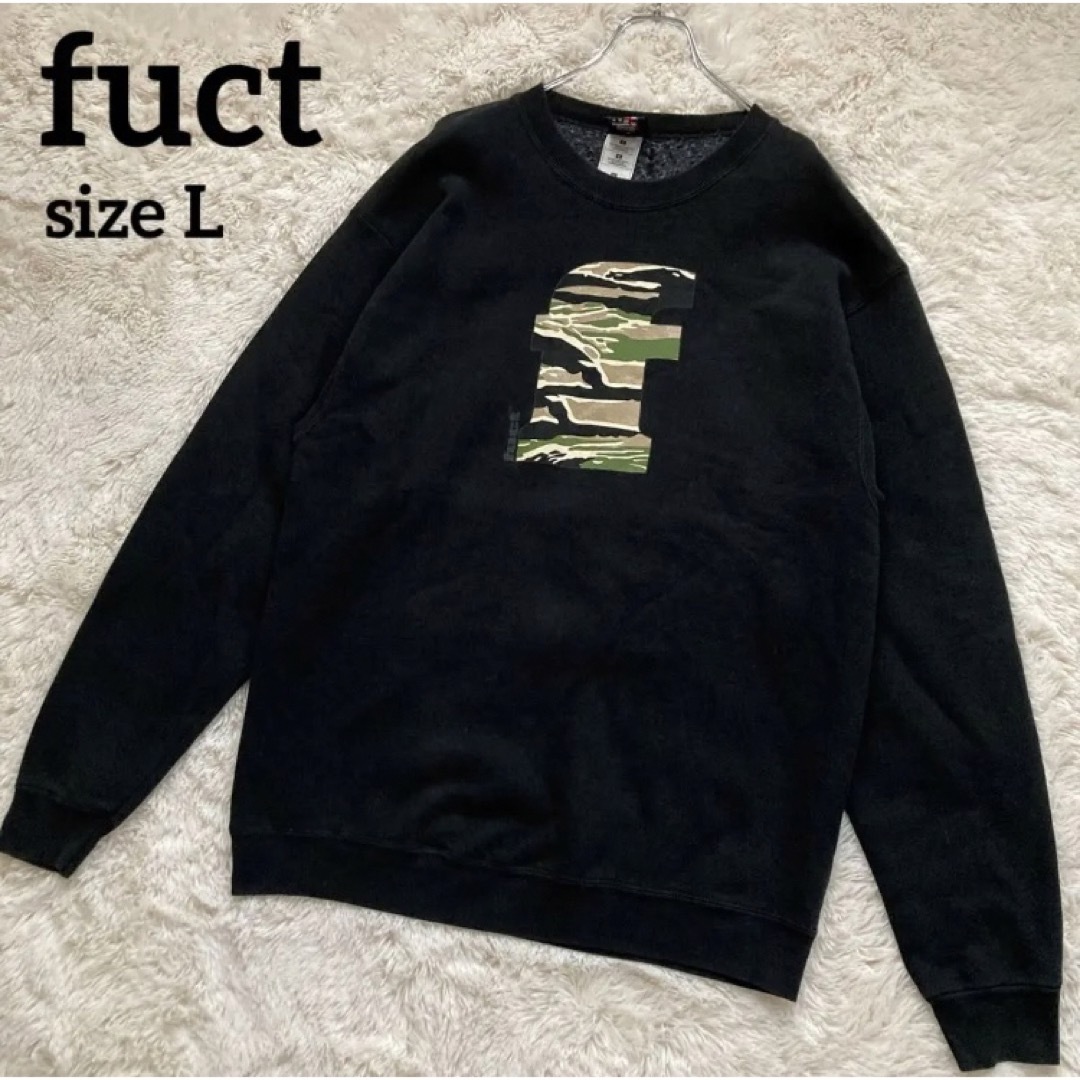 FUCT - OLD FUCT ロゴプリント スウェット 90s メキシコ 黒×迷彩の通販