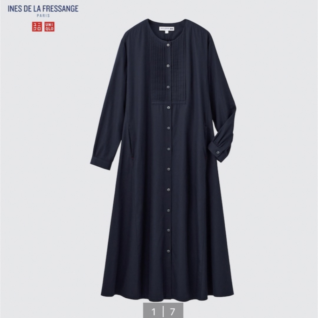 UNIQLO(ユニクロ)のコットンツイルシャツワンピース（長袖） レディースのワンピース(ロングワンピース/マキシワンピース)の商品写真