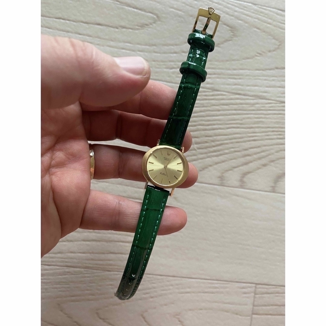 ROLEX(ロレックス)のロレックス ROLEX チェリーニ 18k金レザー 手巻きレディース レディースのファッション小物(腕時計)の商品写真