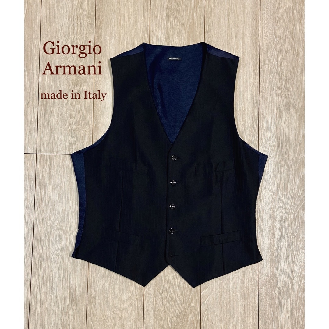 美品アルマーニGEORGIO ARMANI フォーマルブラックスーツ 50