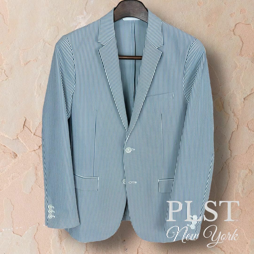 プラステ】PLST スーツ セットアップ ブルー ストライプ L メンズ