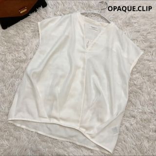 オペークドットクリップ(OPAQUE.CLIP)のOPAQUE.CLIP カットソー ホワイト Mサイズ 良品(カットソー(半袖/袖なし))