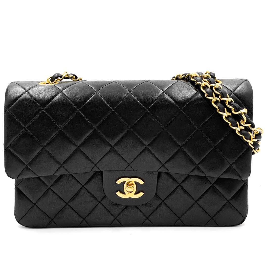 【在庫処分】CHANEL シャネル ショルダーバッグ マトラッセ25 チェーンショルダーバッグ ココマーク ココ ダブルフラップ ダブルチェーン かばん 鞄 A01112 ラムスキン    ブラック 黒 ゴールド金具 レディース 定番【品】